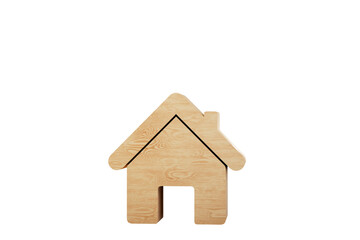 Obraz na płótnie Canvas Icon of a wooden house on a transparent background. 3D render