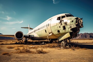Fototapeta na wymiar Stock Photo of Abandoned Aircraft photography