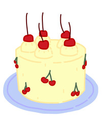 cake with cherries