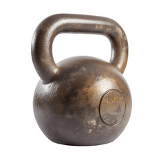 Naklejka na ściany i meble Brown Gym Kettlebell on transparent background, white background, png file with generative ai