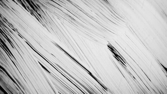 Ink Brush Stroke White in black background. Paint Brush Strokes Transition  white   on black background 