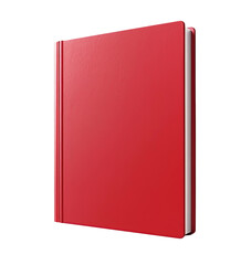 Red book cover for mockup on transparent background. Generative AI.