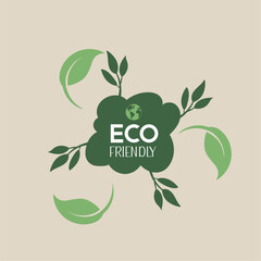 Colored ecofriendly conceptual image with leaves Vector