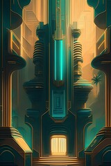 Deco Digitalia A Vision of Post-Scarcity Cybernetic Utopia