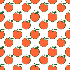 Seamless background with tropical fruits on white. Fruit pattern.