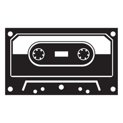 Fototapeta premium Isolated monochrome retro cassette icon Vector