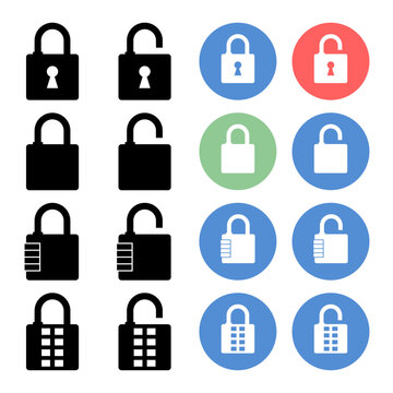 Vector Lock Icons Closed And Open Collection