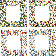 Fun 90s doodle geometric scribble squiggle kidcore square frame border