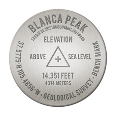 Blanca Peak Bench Mark illustration, transparent, the 19th Tallest Mountain in the United States, in the state of Colorado