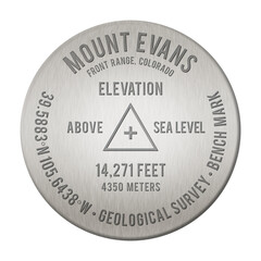 Mount Evans Bench Mark illustration, transparent, the 27th Tallest Mountain in the United States, in the state of Colorado