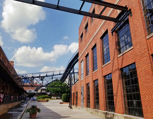 American Tobacco complex in downtown Durham, which includes restuarants and businesses in renovated tobacco warehouses