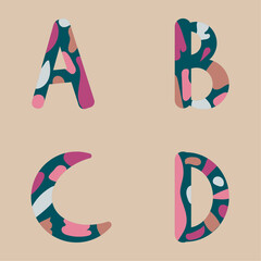 Alphabet from A to D