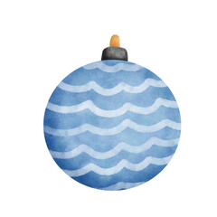 Obraz premium blue christmas ball isolated