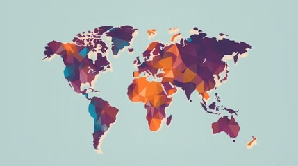 Simplified world map with a modern, Generative AI.