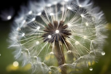 Foto auf Acrylglas stock photo of Dandelion Taraxacum seeds photography Generated AI © NikahGeh