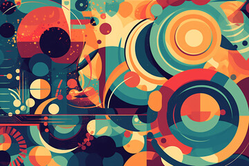 Fototapeta premium Abstract digital art with complex multicolor shapes