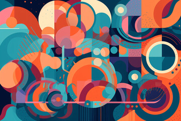 Fototapeta premium Abstract digital art with complex multicolor shapes