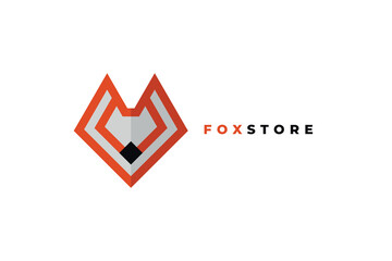 Fox logo design, Fox logotype, Fox emblem, Wild animal element, Minimalistic, Minimal, Simple