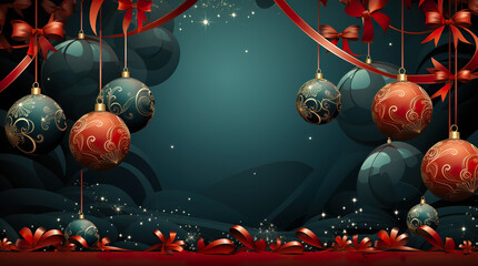 Cute Christmas background, wallpaper design. Copy-space, place for greeting text.
