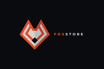 Fox logo design, Fox logotype, Fox emblem, Wild animal element, Minimalistic, Minimal, Simple
