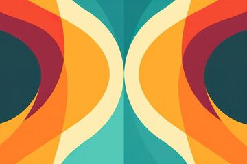 A colorful abstract background with curved shapes. Generative AI.