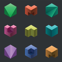 Hexagon logo designs, Hexagon logotype, Monmal logo set, Logo elements, SImple, Set, Collection