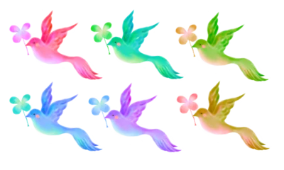 Raamstickers Vlinders カラフルな幸せの小鳥セット