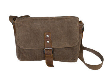 A vintage canvas bag isolated