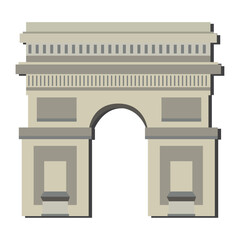 Isolated colored arch of triumph landmark Vector