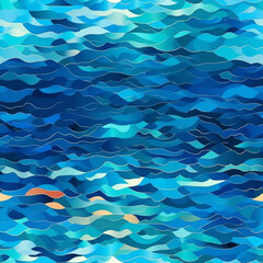 A Continuous Repeating Tile Pattern with an Abstract Ocean Wave Design | Generative AI