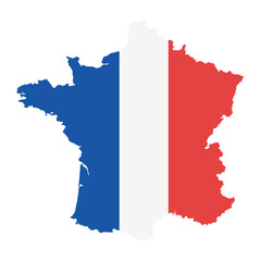 Isolated map of France with its flag colors Vector