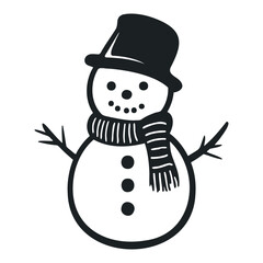 Snowman outline icon. Minimalism Vector illustration. EPS 10