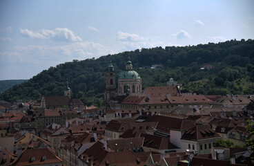 Fototapeta na wymiar Prague city view from the castle on a sunny day