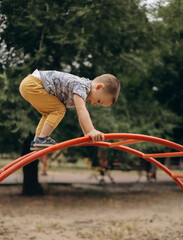 child playing on playground