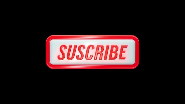 suscribe 3d Button animation for social media content