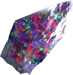 Colorful Crystal Abstract 3d Glowing Gemstone Isolated on Transparent Background