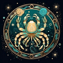 Fototapeta premium beautiful cancer zodiac sign