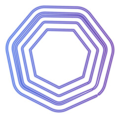 Purple Neon Light Sign Polygon Frame
