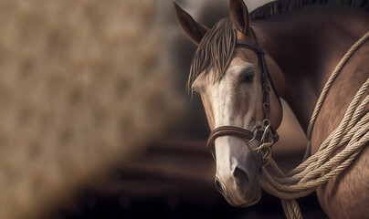 Horse. Horse portrait. AI generated