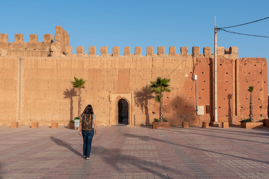 Scenic city wall of ancient Moroccan Taroudannt