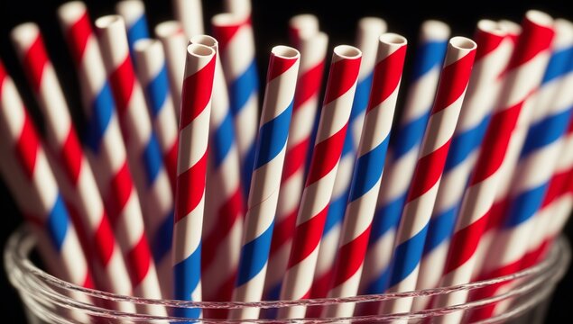 A Composition Of A Captivating Image Of A Glass Of Drinking Straws