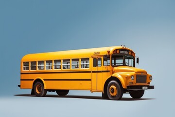 empty Old Yellow School Bus profesional photography ai generated