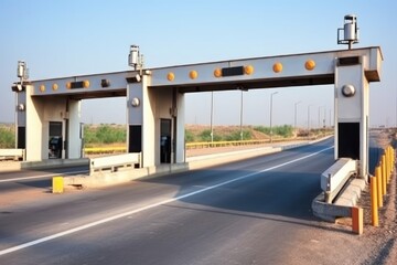 Fototapeta na wymiar highway gate toll road profesional photography ai generated