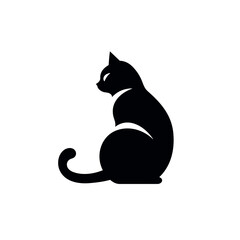 Cat Silhouette Icon SVG Vector, Little Cat, Cute Cats