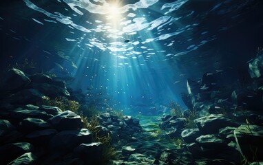 Naklejka na ściany i meble underwater scene with reef