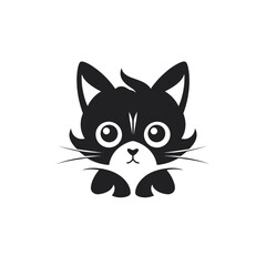 Cat Silhouette Icon SVG Vector, Little Cat, Cute Cats