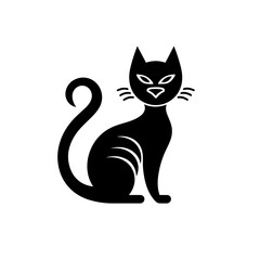 Fototapeta premium Cat Silhouette Icon SVG Vector, Little Cat, Cute Cats