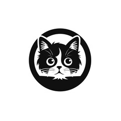Obraz premium Cat Silhouette Icon SVG Vector, Little Cat, Cute Cats