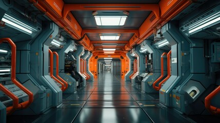 space station. interior of a spaceship, everyday life of an astronaft