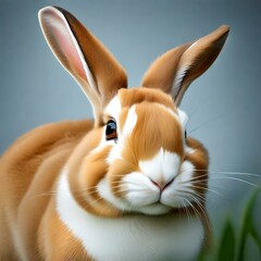 A rabbit its soft, fluffy fur and delicate features ,has a compact and agile body,Atop its head sit a pair of long, expressive ears , various colors, realistic picture .
